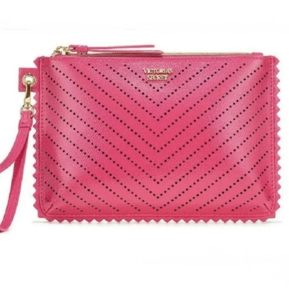 VICTORIA'S SECRET Laser Cut Night Out Wristlet Bag - Pink